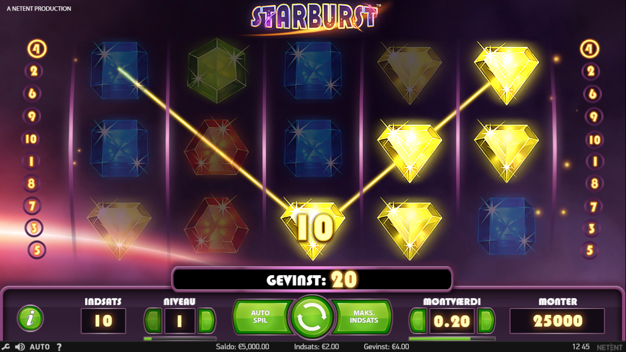 starburst kombinationer