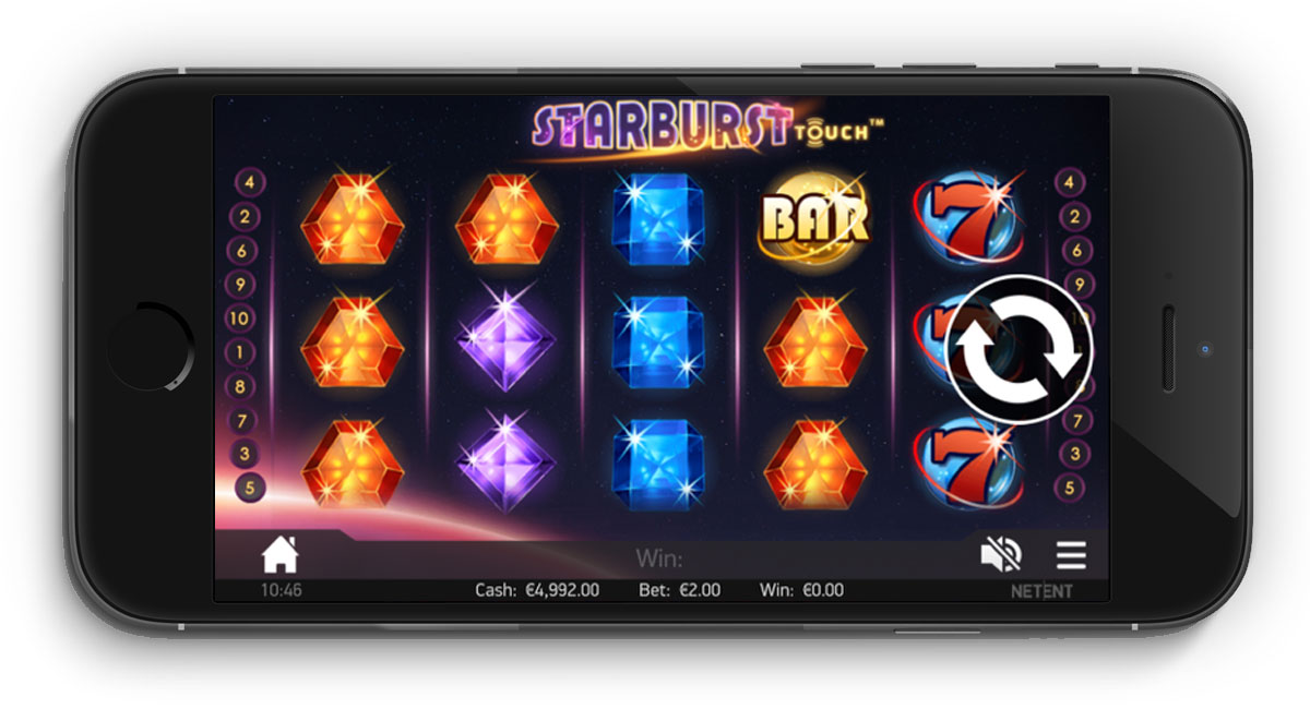 spil starburst på mobilen